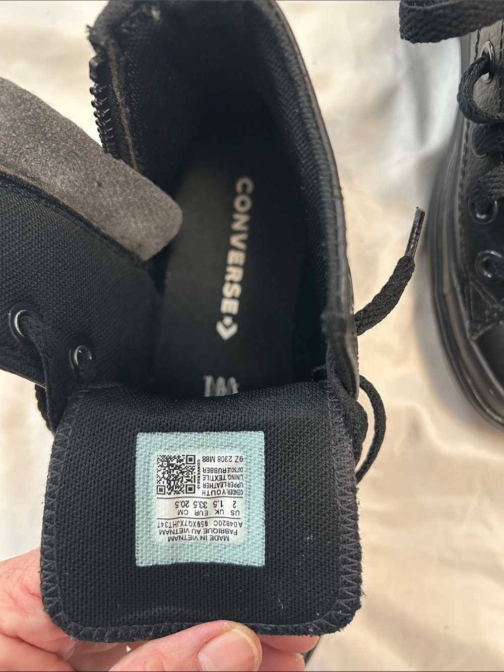 Converse Kids Black High-Top Lace-Up Sneakers - Picture 4 of 5